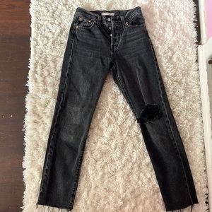Levis Wedgie Straight Gray Jeans